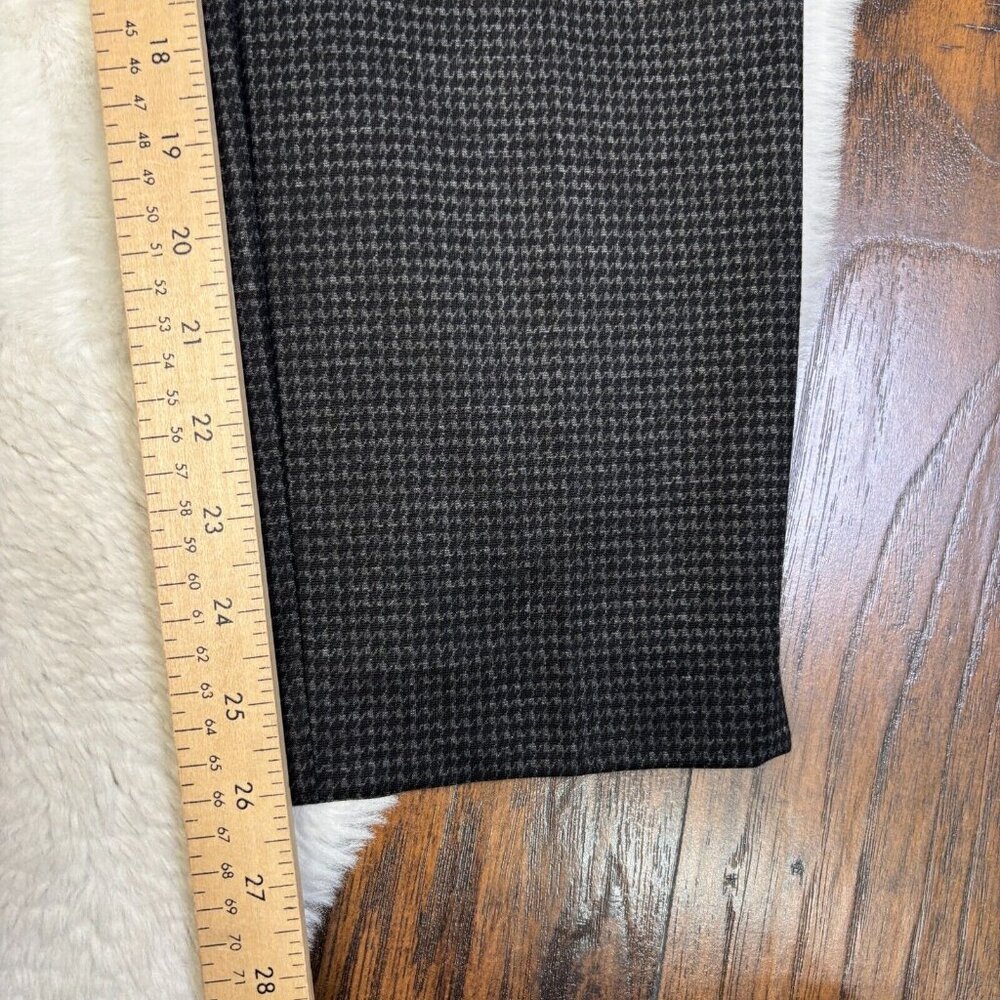 Chico's Pants 1 Women's 8 Black Gray Houndstooth Slim Leg Elastic Waist Pull-On - Picture 9 of 11